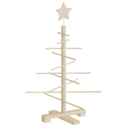 Kerstdecoratie kerstboom 75 cm massief grenenhout