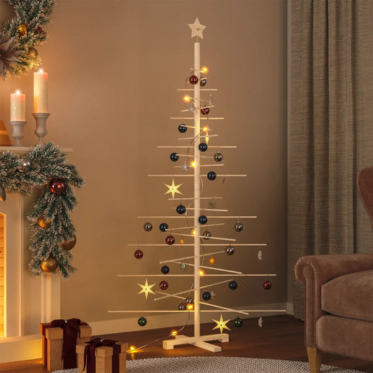 Kerstdecoratie kerstboom 180 cm massief grenenhout