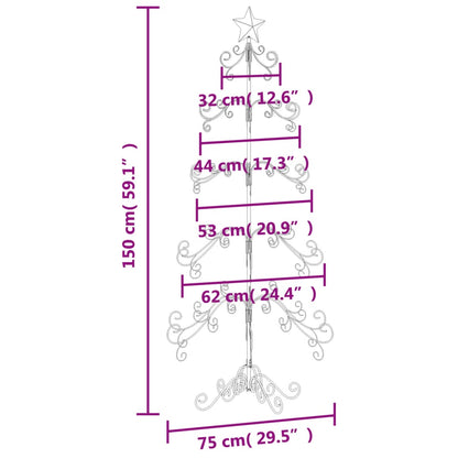 Weihnachtsdekoration Weihnachtsbaum 150 cm Metall schwarz