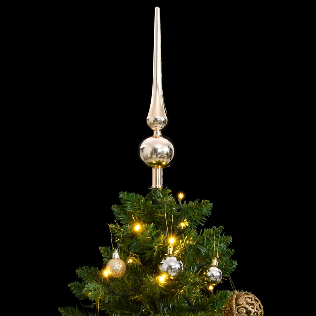 Kunstkerstboom met scharnieren 150 LED en kerstballen 120 cm