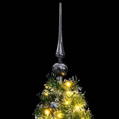 Kunstkerstboom met scharnieren 150 LED en kerstballen 120 cm