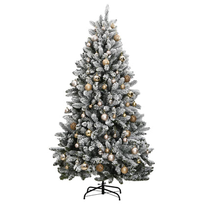 Kunstkerstboom met scharnieren 300 LED's en kerstballen 270 cm