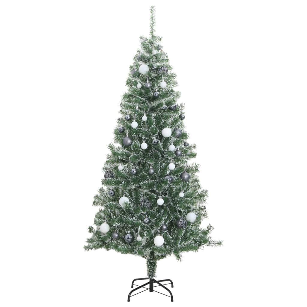 Künstlicher Weihnachtsbaum mit 300 LED Weihnachtskugeln und Schnee 210 cm