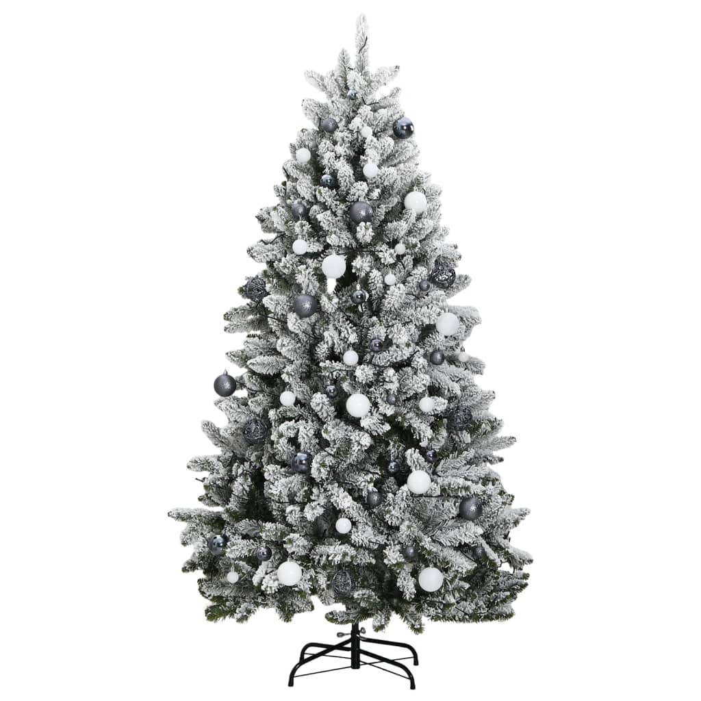 Kunstkerstboom met scharnieren 300 LED's en kerstballen 300 cm