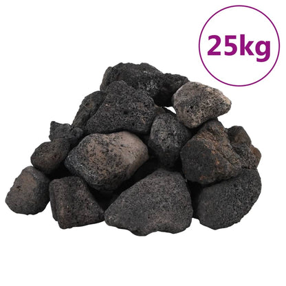 Lavastenen 25 kg 5-8 cm zwart