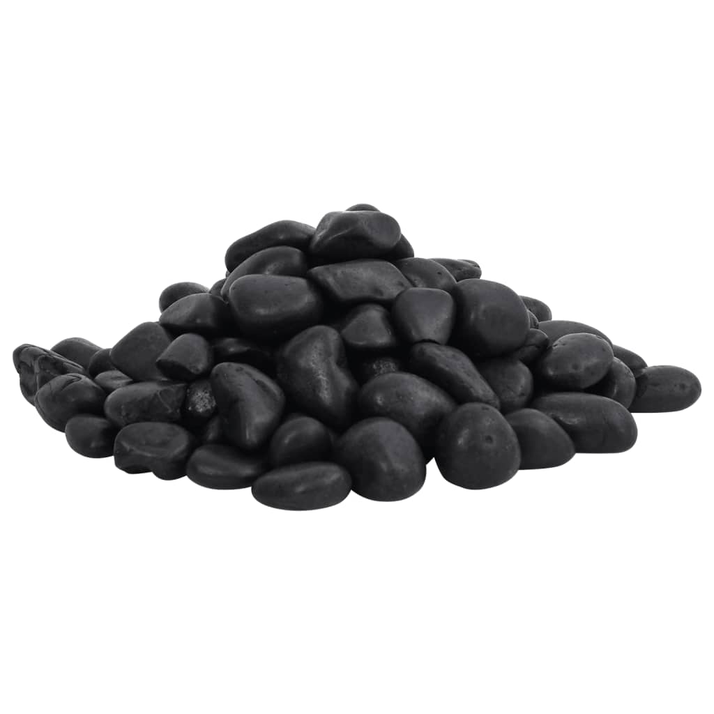 Kieselsteine ​​poliert 2-5 cm 25 kg schwarz