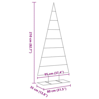 Kerstdecoratie kerstboom 210 cm metaal zwart