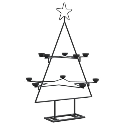 Kerstdecoratie kerstboom 75 cm metaal zwart