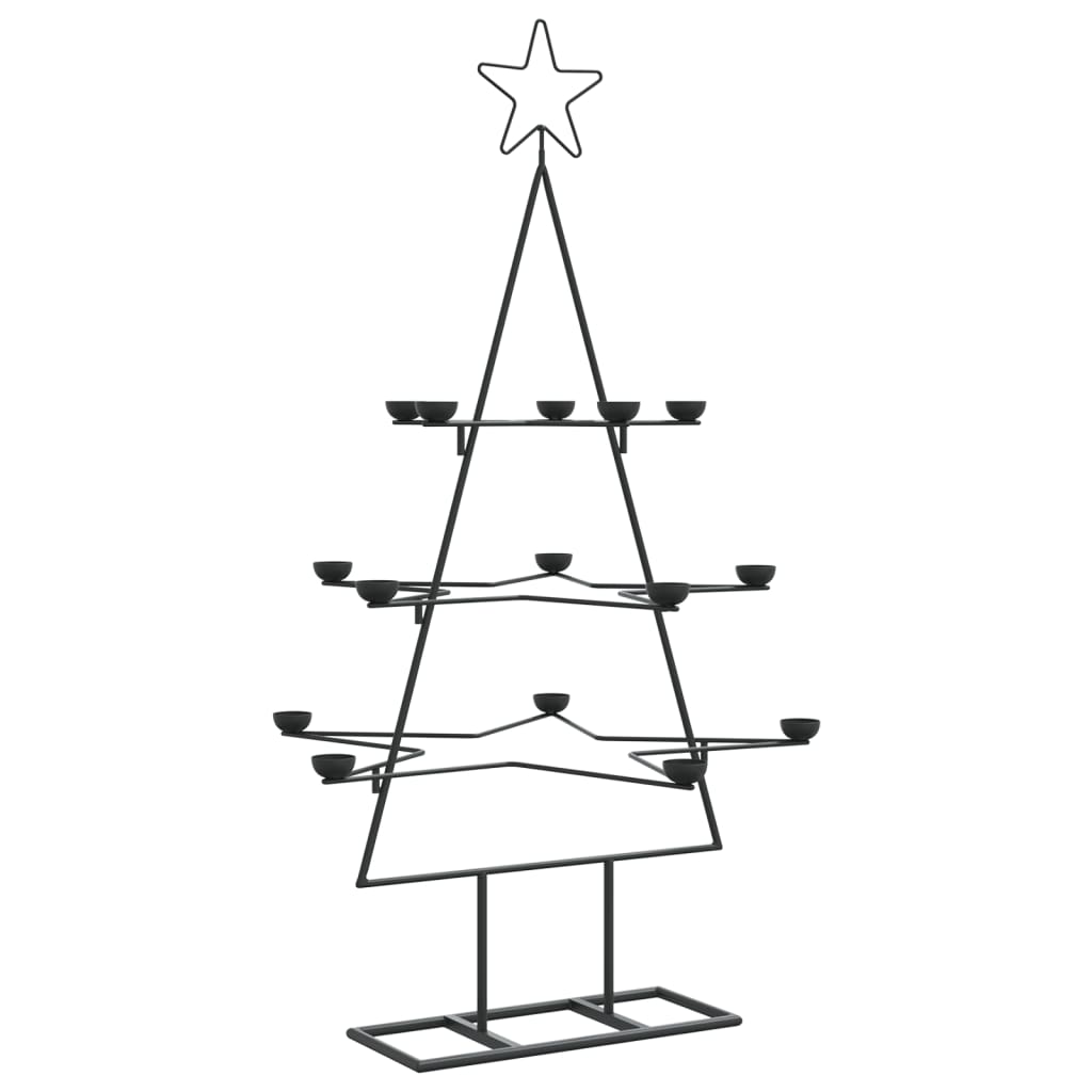 Kerstdecoratie kerstboom 105 cm metaal zwart