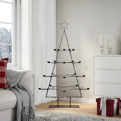 Kerstdecoratie kerstboom 140 cm metaal zwart