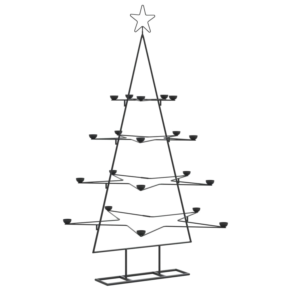 Kerstdecoratie kerstboom 140 cm metaal zwart