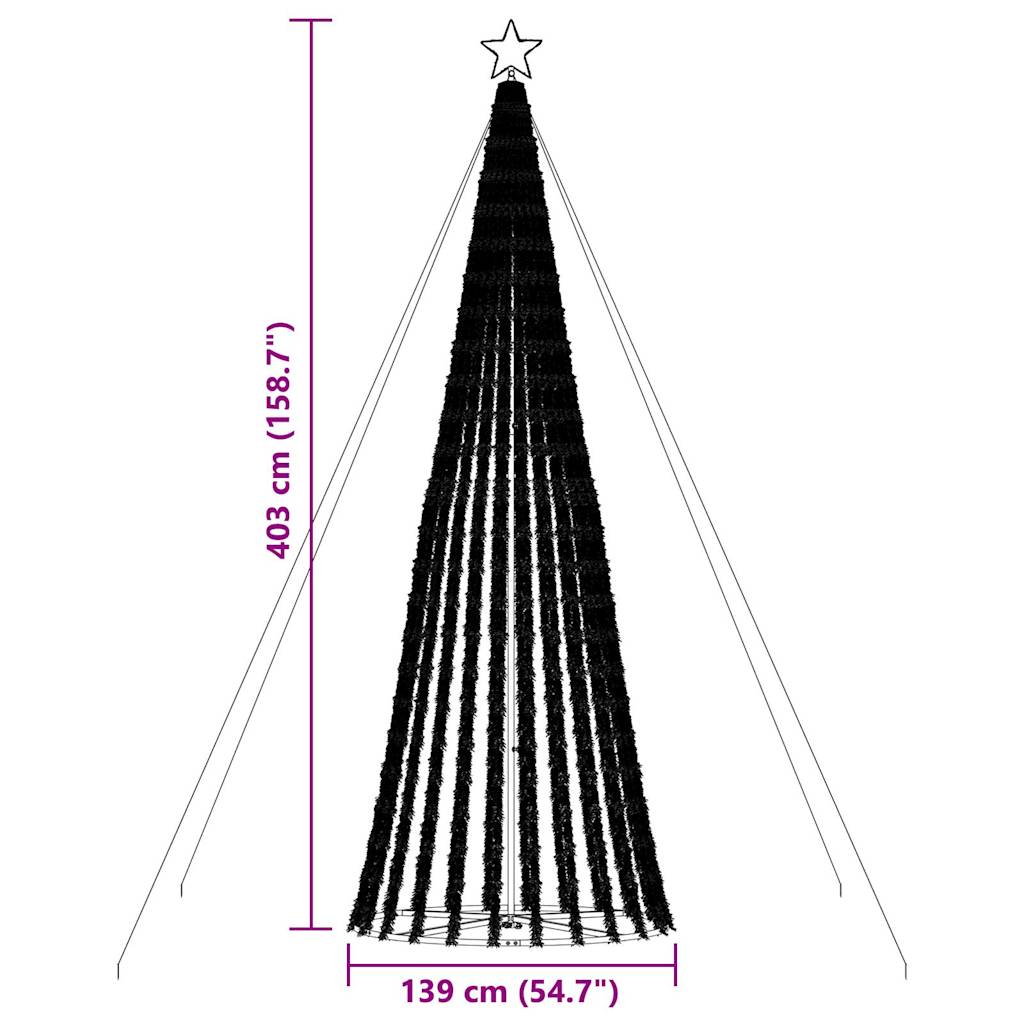 Lichtkegel 1028 blauwe LED's 403 cm