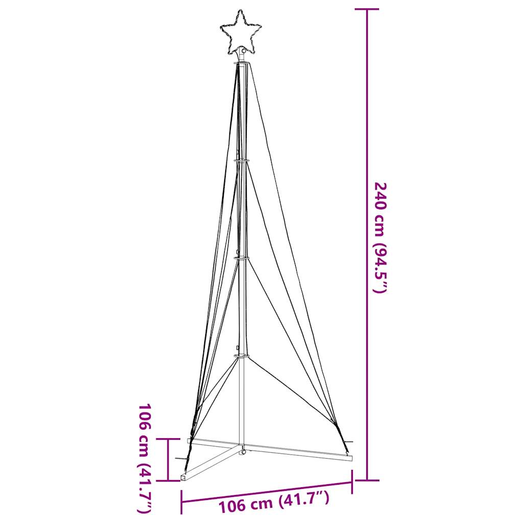 Weihnachtsbaumbeleuchtung 483 warmweiße LEDs 240 cm