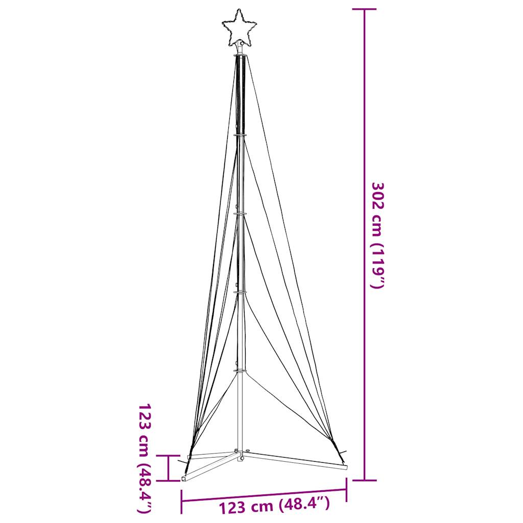 Weihnachtsbaumbeleuchtung 525 warmweiße LEDs 302 cm