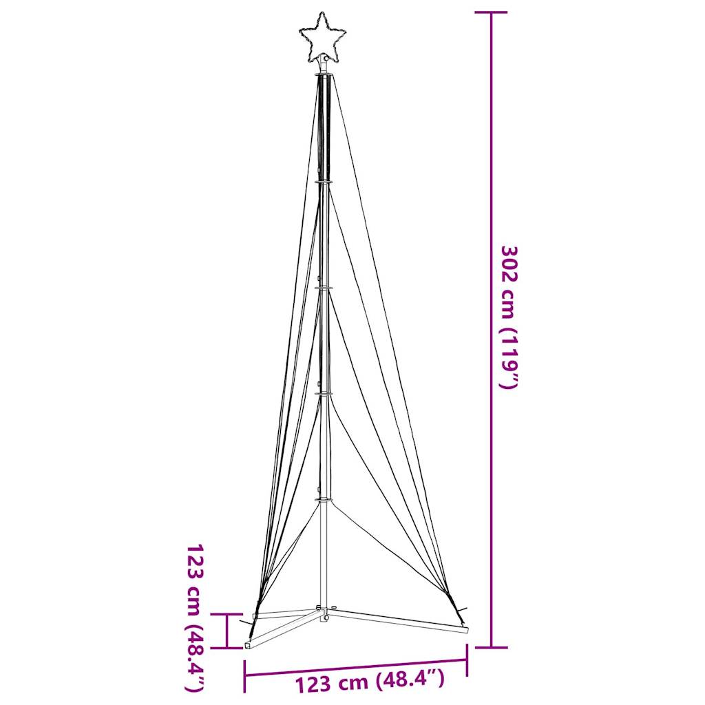 Weihnachtsbaumbeleuchtung 525 kaltweiße LEDs 302 cm