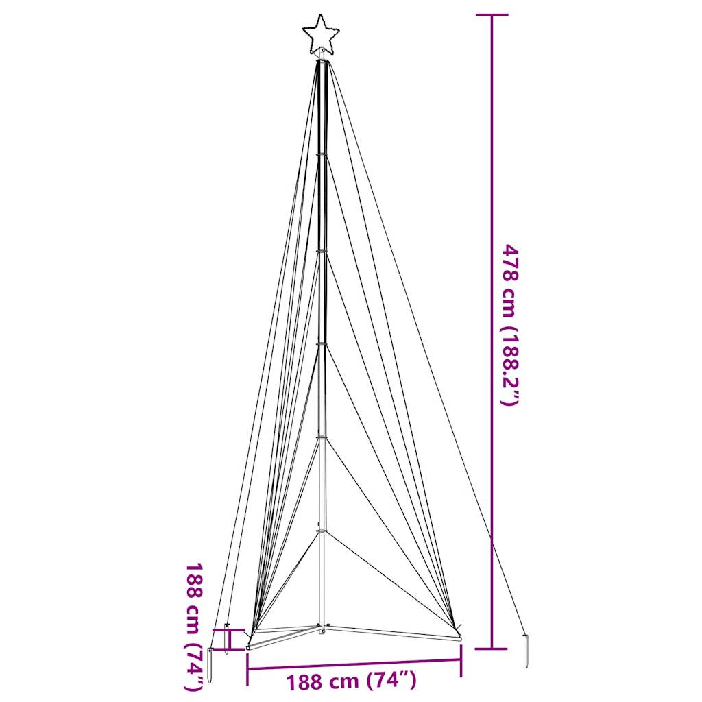 Kerstboomverlichting 861 blauwe LED's 478 cm