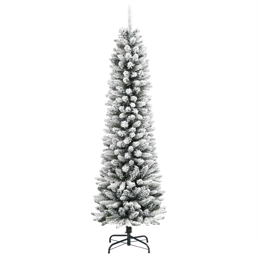 Künstlicher Weihnachtsbaum mit Schnee schmal 120 cm PVC und PE