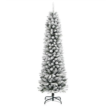 Künstlicher Weihnachtsbaum mit Schnee schmal 120 cm PVC und PE