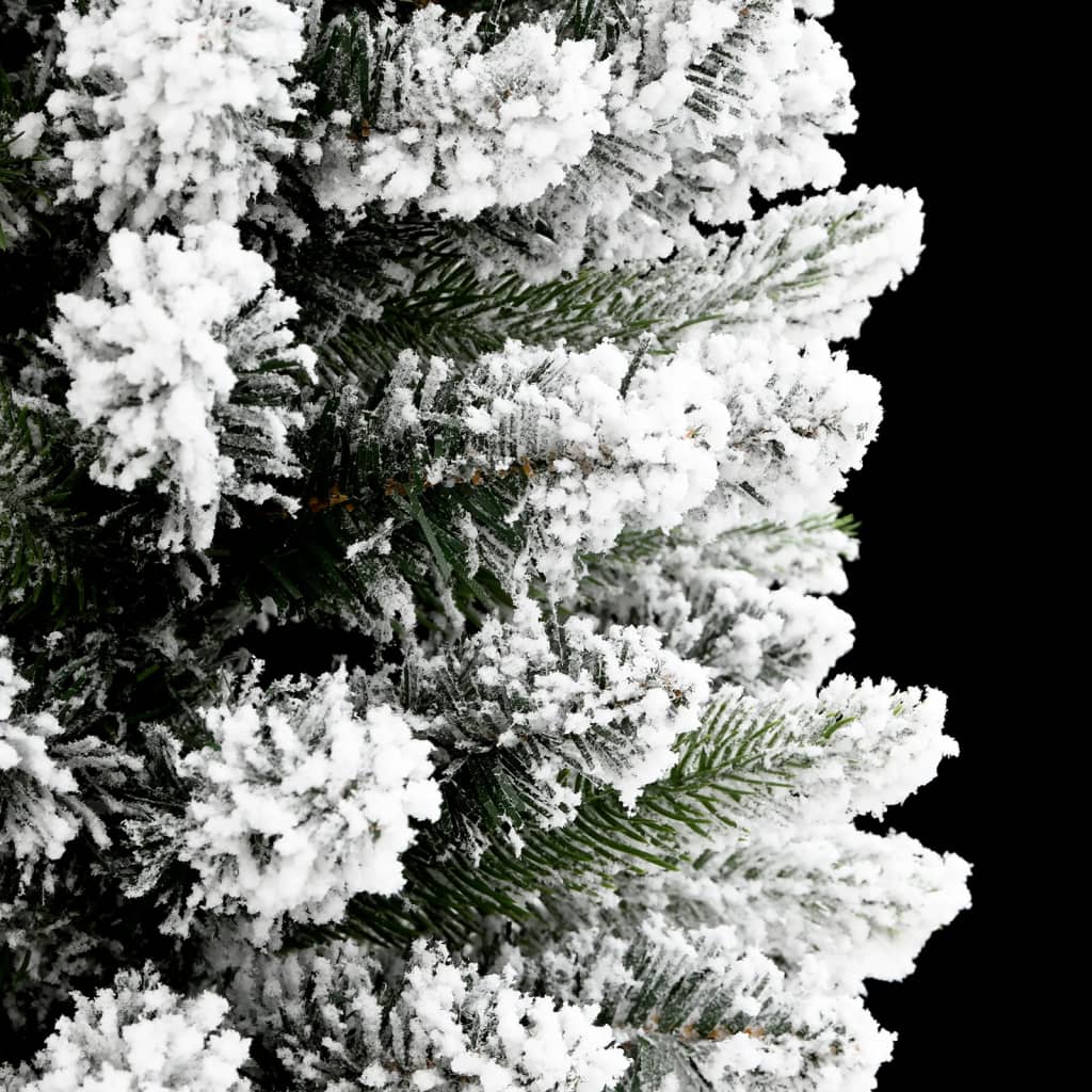 Künstlicher Weihnachtsbaum mit Schnee schmal 150 cm PVC und PE