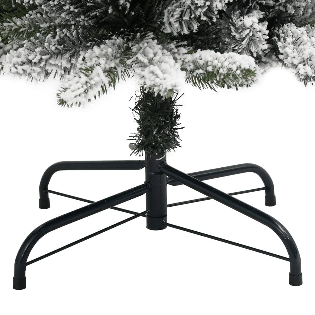 Künstlicher Weihnachtsbaum mit Schnee schmal 150 cm PVC und PE