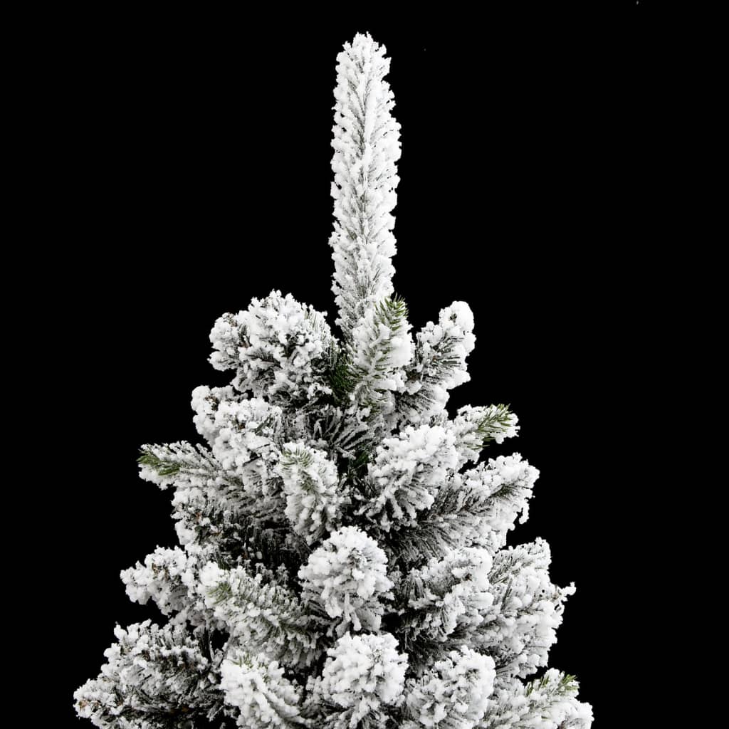 Kunstkerstboom met sneeuw smal 210 cm PVC en PE