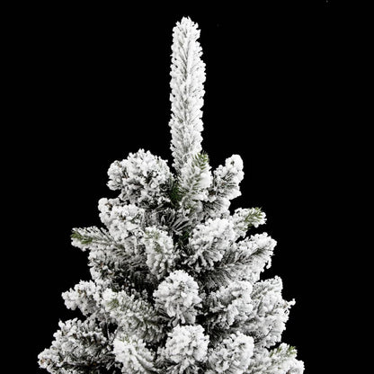 Künstlicher Weihnachtsbaum mit Schnee schmal 210 cm PVC und PE