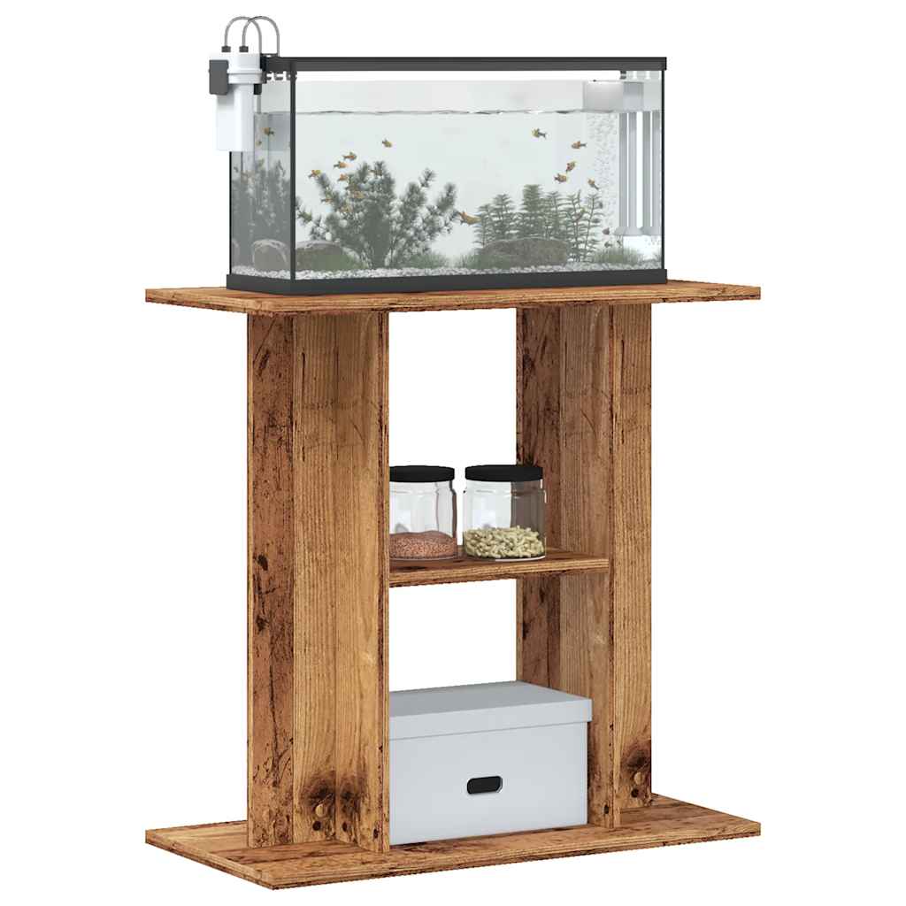 Aquariumstandaard 60x30x60 cm bewerkt hout oud houtkleurig