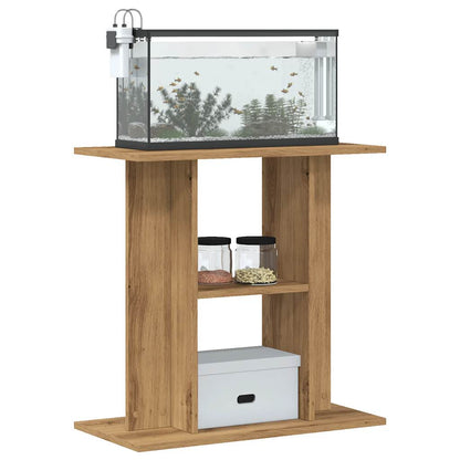 Aquariumstandaard 60x30x60cm bewerkt hout artisanaal eikenkleur