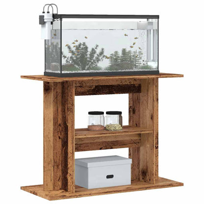 Aquariumstandaard 80x35x60 cm bewerkt hout oud houtkleurig