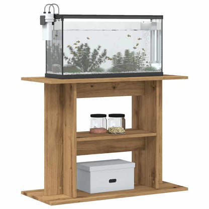 Aquariumstandaard 80x35x60cm bewerkt hout artisanaal eikenkleur