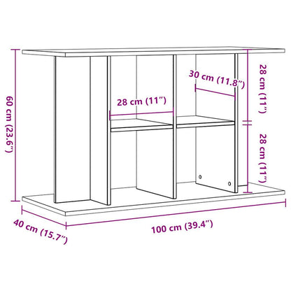 Aquariumstandaard 100x40x60 cm bewerkt hout oud houtkleurig