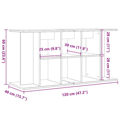 Aquariumstandaard 120x40x60 cm bewerkt hout oud houtkleurig