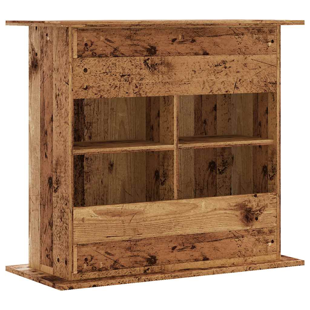 Aquariumstandaard 81x36x73 cm bewerkt hout oud houtkleurig