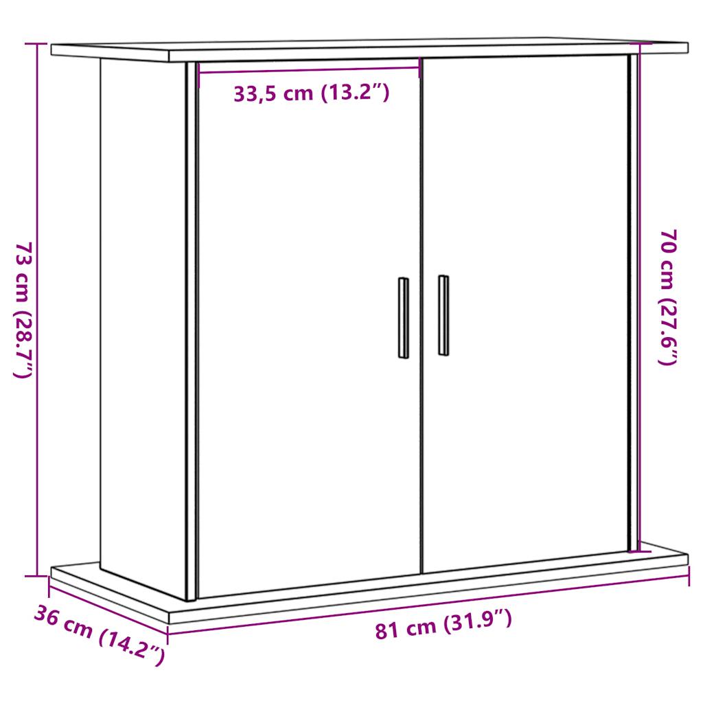 Aquariumstandaard 81x36x73 cm bewerkt hout oud houtkleurig