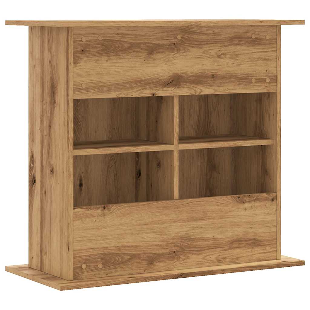 Aquariumstandaard 81x36x73cm bewerkt hout artisanaal eikenkleur