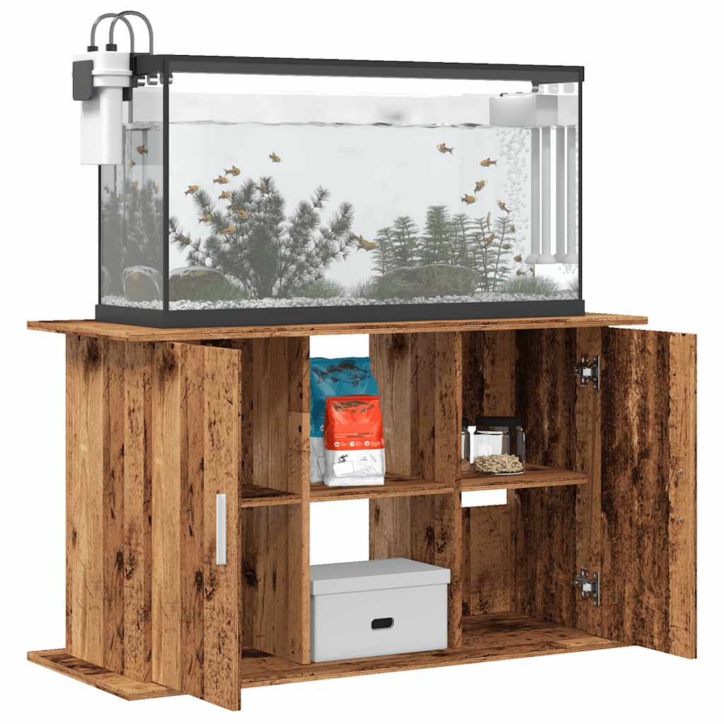 Aquariumstandaard 101x41x58 cm bewerkt hout oud houtkleurig