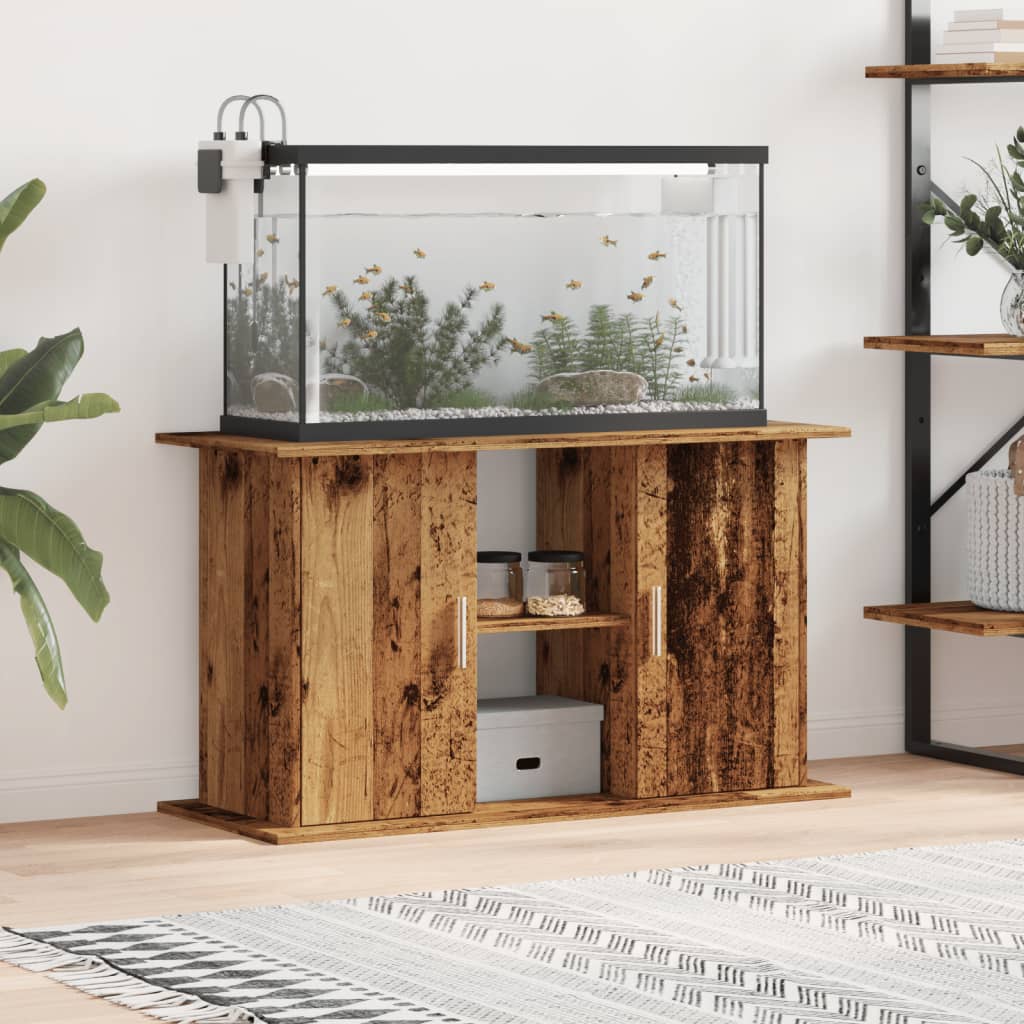 Aquariumstandaard 101x41x58 cm bewerkt hout oud houtkleurig