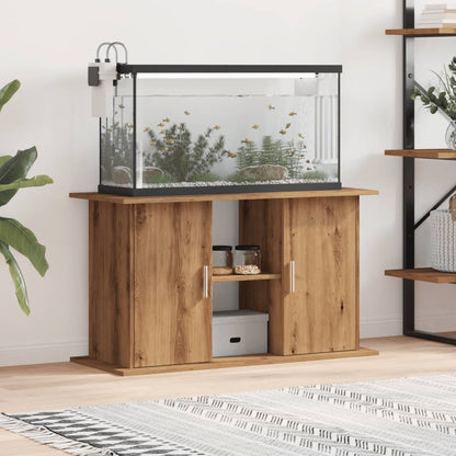 Aquariumstandaard 101x41x58 cm bewerkt hout artisanaal eiken