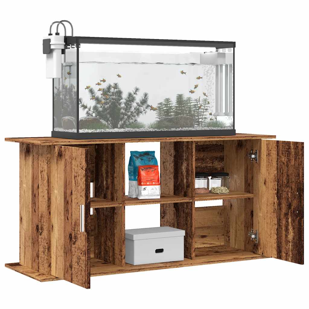 Aquariumstandaard 121x41x58 cm bewerkt hout oud houtkleurig