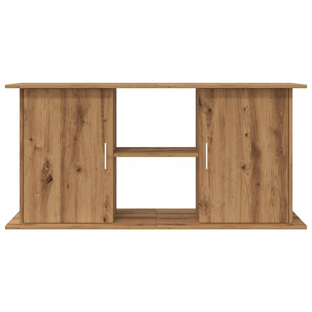 Aquariumstandaard 121x41x58 cm bewerkt hout artisanaal eiken