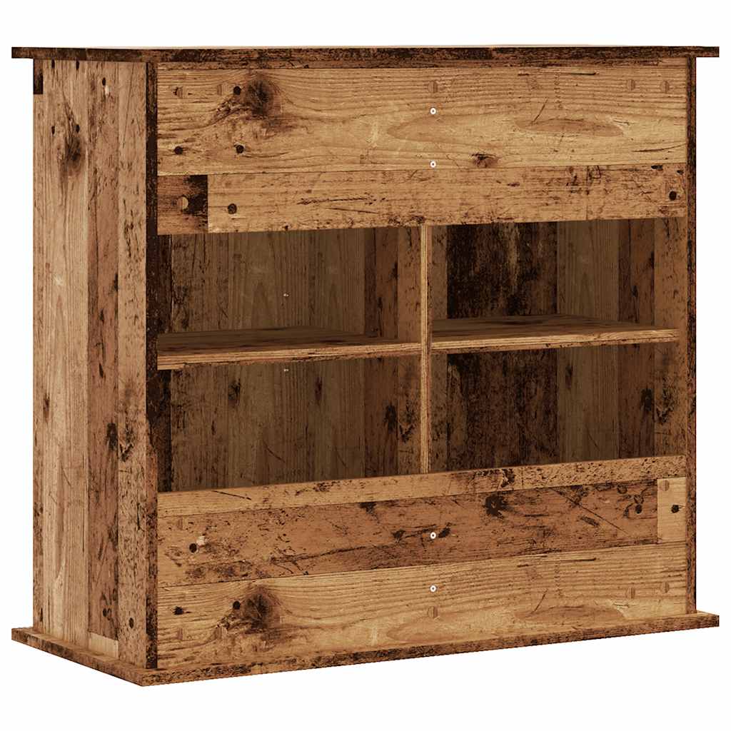 Aquariumstandaard 81x36x73 cm bewerkt hout oud houtkleurig