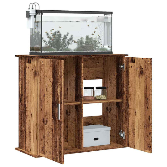 Aquariumständer 81x36x73 cm verarbeitetes Holz alte Holzfarbe