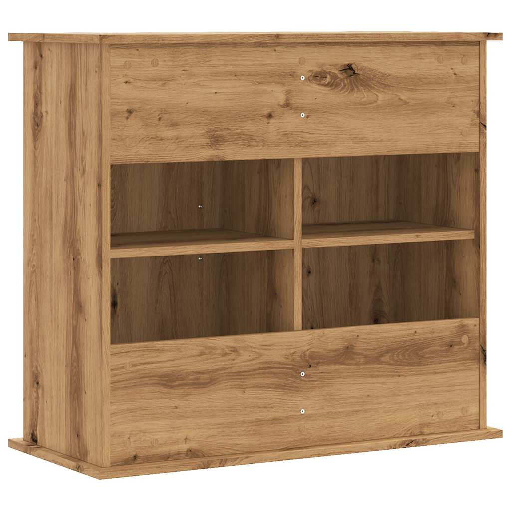 Aquariumstandaard 81x36x73cm bewerkt hout artisanaal eikenkleur