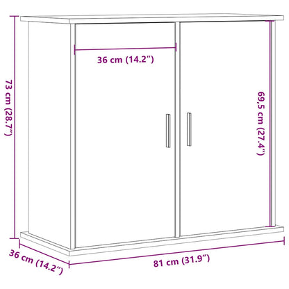 Aquariumstandaard 81x36x73cm bewerkt hout artisanaal eikenkleur