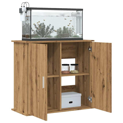 Aquariumstandaard 81x36x73cm bewerkt hout artisanaal eikenkleur