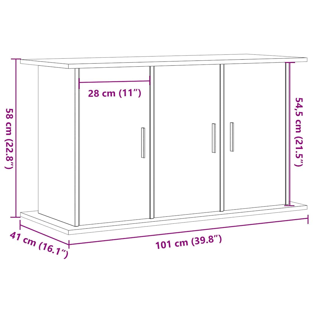 Aquariumstandaard 101x41x58 cm bewerkt hout oud houtkleurig