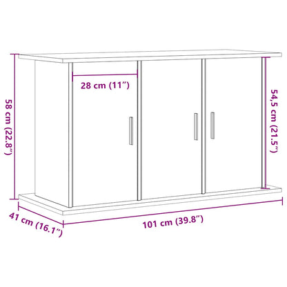 Aquariumstandaard 101x41x58 cm bewerkt hout artisanaal eiken