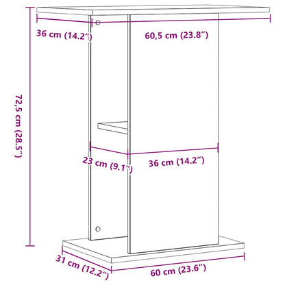 Aquariumstandaard 36x60,5x72,5 cm bewerkt hout artisanaal eiken