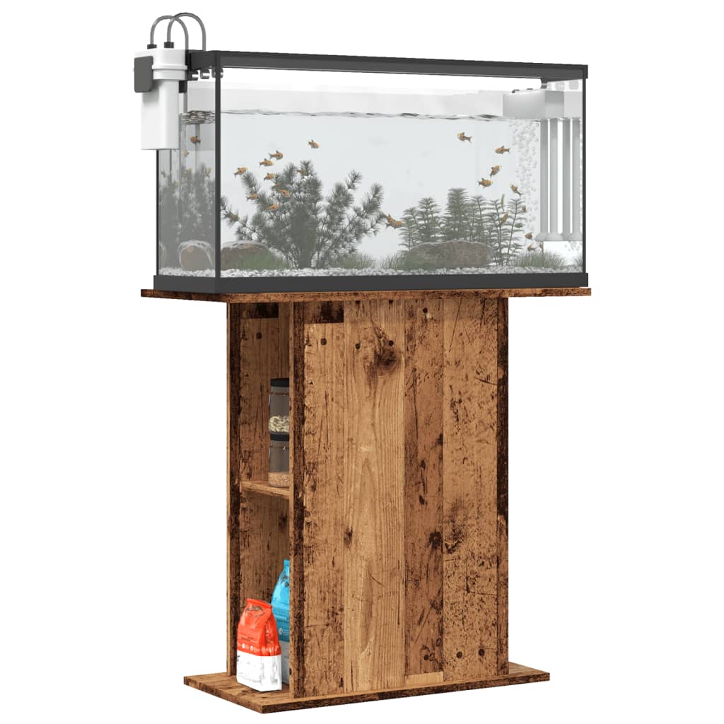 Aquariumstandaard 36x75x72,5 cm bewerkt hout oud houtkleurig