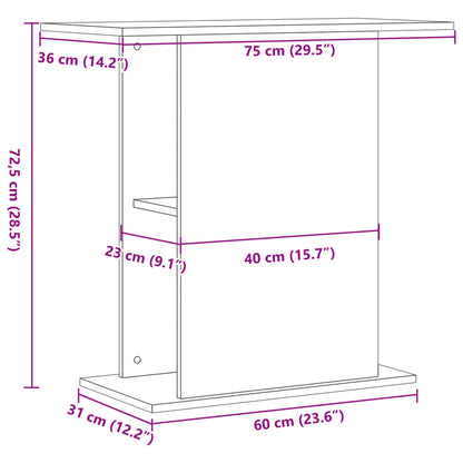 Aquariumstandaard 36x75x72,5 cm bewerkt hout oud houtkleurig